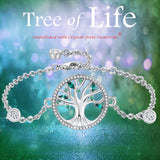 MABELLA Tree of Life Adjustable Bracelets Embellished with Crystals from Swarovski,Gifts for Women