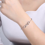 MABELLA 925 Sterling Silver Endless Heart Symbol Charms Adjustable Anklet Bracelet, Gifts for Women