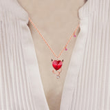 MABELLA Red Heart Pendant Necklace Embellished with Crystals from Swarovski, Gifts for Women