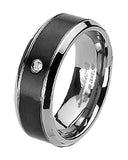 His and Hers Couples Rings Black Stainless Steel Wedding Engagement Ring Bridal Sets Mens Band
