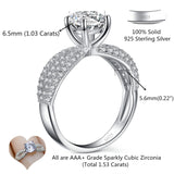 MABELLA Infinity Engagement Ring  Solitaire Round Cubic Zirconia Sterling Silver,Gifts for Women