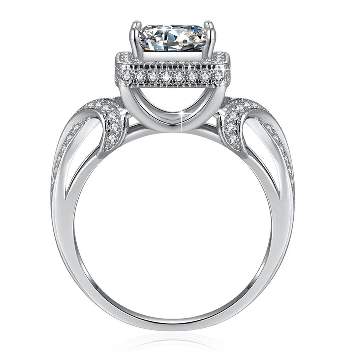 MABELLA Princess Cut Infinity 925 Sterling Silver Wedding Ring Set