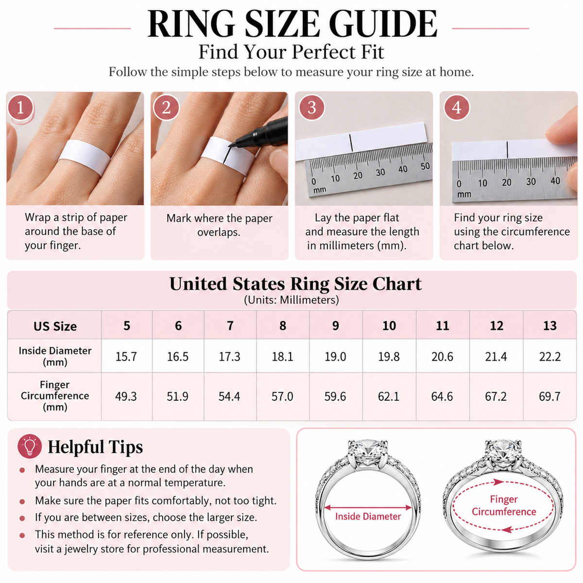 MABELLA Halo Princess Cut 925 Sterling Silver Wedding Ring Set