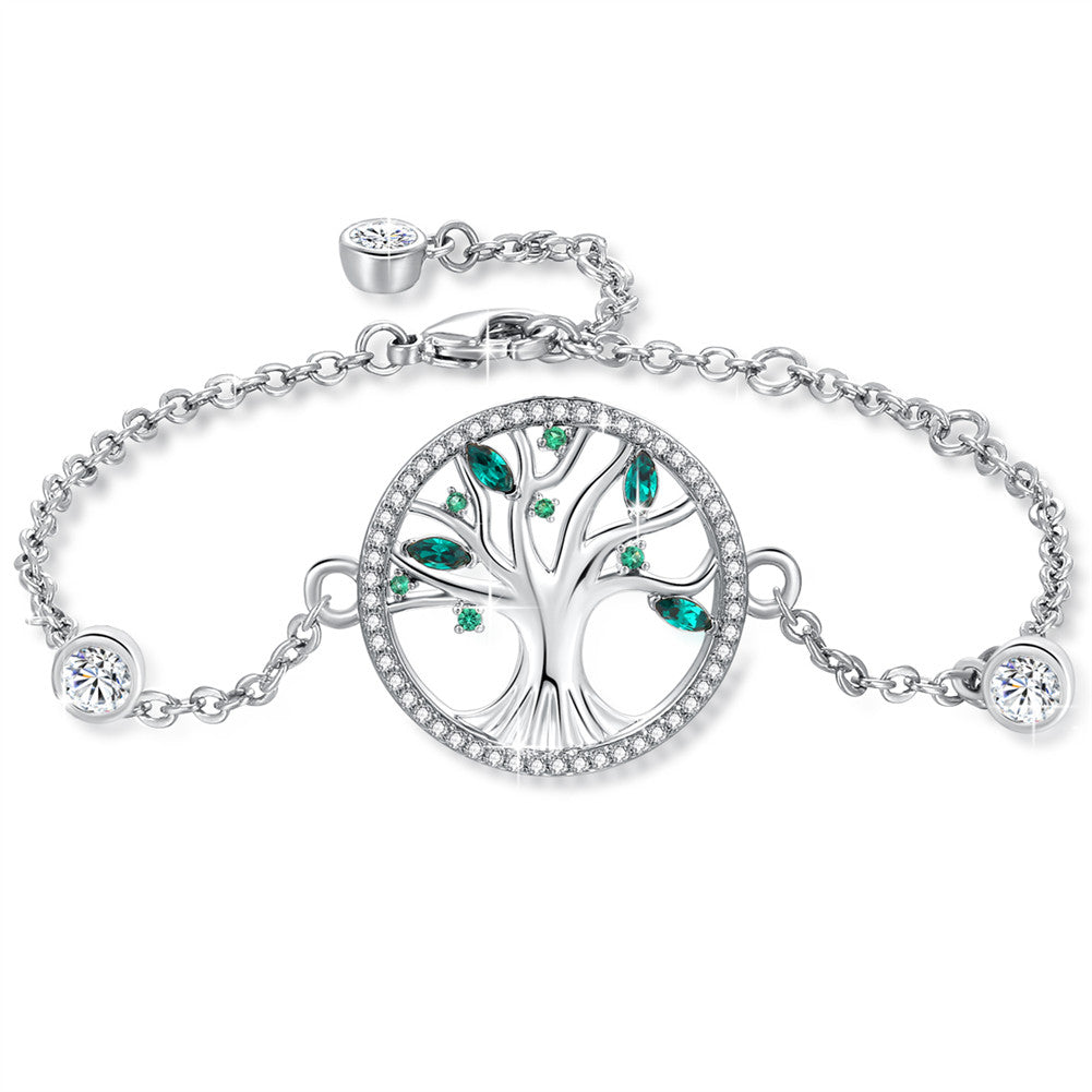 MABELLA Tree of Life Adjustable Bracelets Embellished with Crystals from Swarovski,Gifts for Women