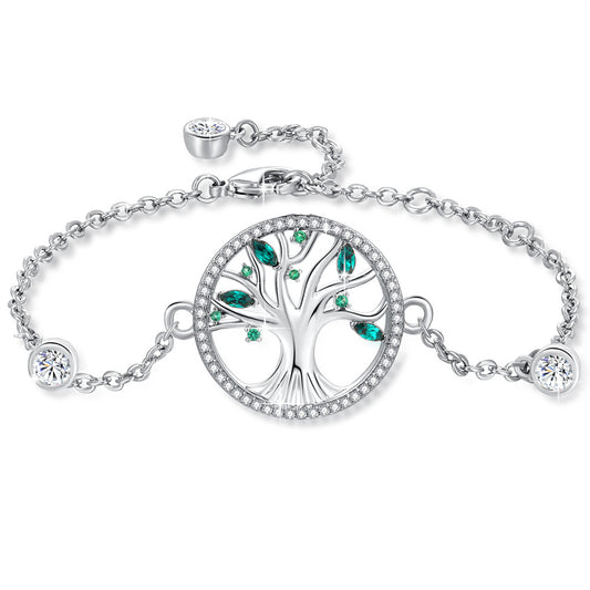 MABELLA Tree of Life Adjustable Bracelets Embellished with Crystals from Swarovski,Gifts for Women