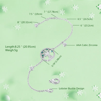 MABELLA Tree of Life Adjustable Bracelets Embellished with Crystals from Swarovski,Gifts for Women
