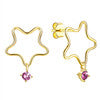 MABELLA 925 Sterling Silver Gold Plated Geometric Stud Earrings Swarovski Crystals, Gifts for Women