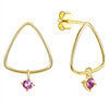 MABELLA 925 Sterling Silver Gold Plated Geometric Stud Earrings Swarovski Crystals, Gifts for Women