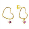 MABELLA 925 Sterling Silver Gold Plated Geometric Stud Earrings Swarovski Crystals, Gifts for Women