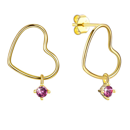 MABELLA 925 Sterling Silver Gold Plated Geometric Stud Earrings Swarovski Crystals, Gifts for Women