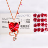 MABELLA Red Heart Pendant Necklace Embellished with Crystals from Swarovski, Gifts for Women