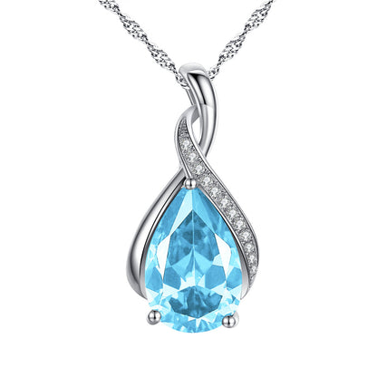 MABELLA 925 Sterling Silver Birthstone Pendant Necklace Jewelry,Gifts for Women