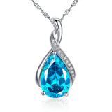 MABELLA 925 Sterling Silver Birthstone Pendant Necklace Jewelry,Gifts for Women