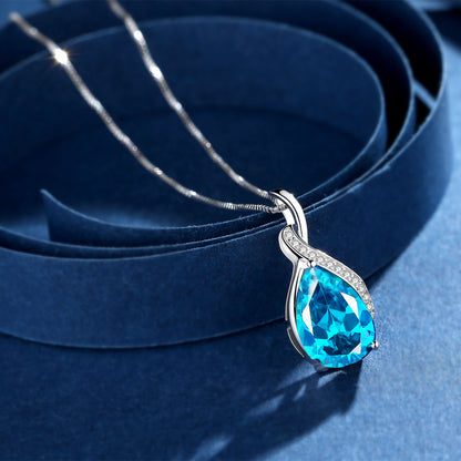 MABELLA 925 Sterling Silver Birthstone Pendant Necklace Jewelry,Gifts for Women