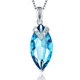 MABELLA "Marquise"Birthstone Pendant Necklace,925 Serling Silver Jewelry for Mom Gifts for Women,18"