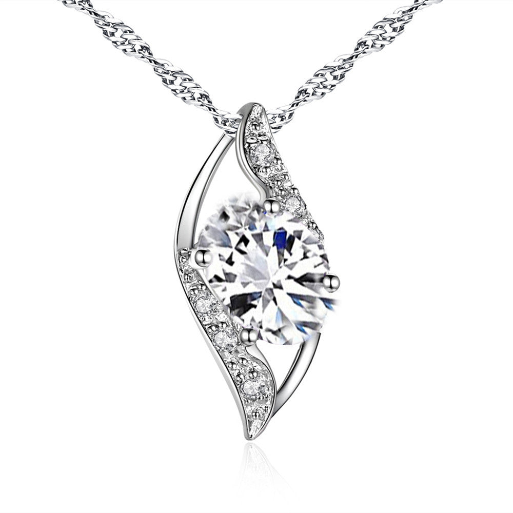 MABELLA Sterling Silver Birthstone Oval Cut Leaves Shape Pendant Necklace, Birthday Gifts for Women