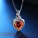 Birthstone Heart Necklace Sterling Silver Women Pendant Gifts for Women Her