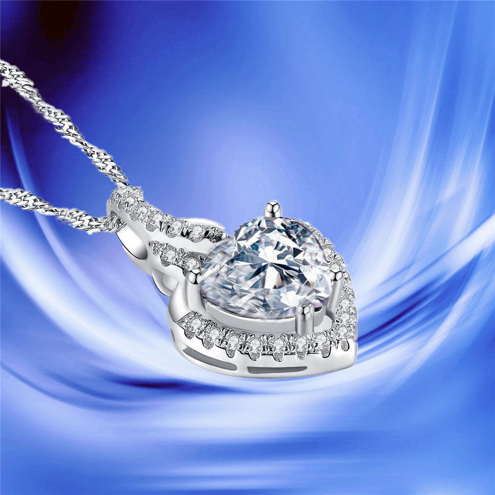 Birthstone Heart Necklace Sterling Silver Women Pendant Gifts for Women Her