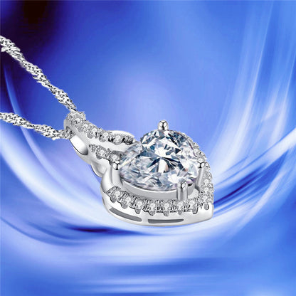 Birthstone Heart Necklace Sterling Silver Women Pendant Gifts for Women Her