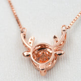 MABELLA Dancing Stone Pendant Necklace Rose Gold Reindeer Pendant Womens Valentines Gifts for Women