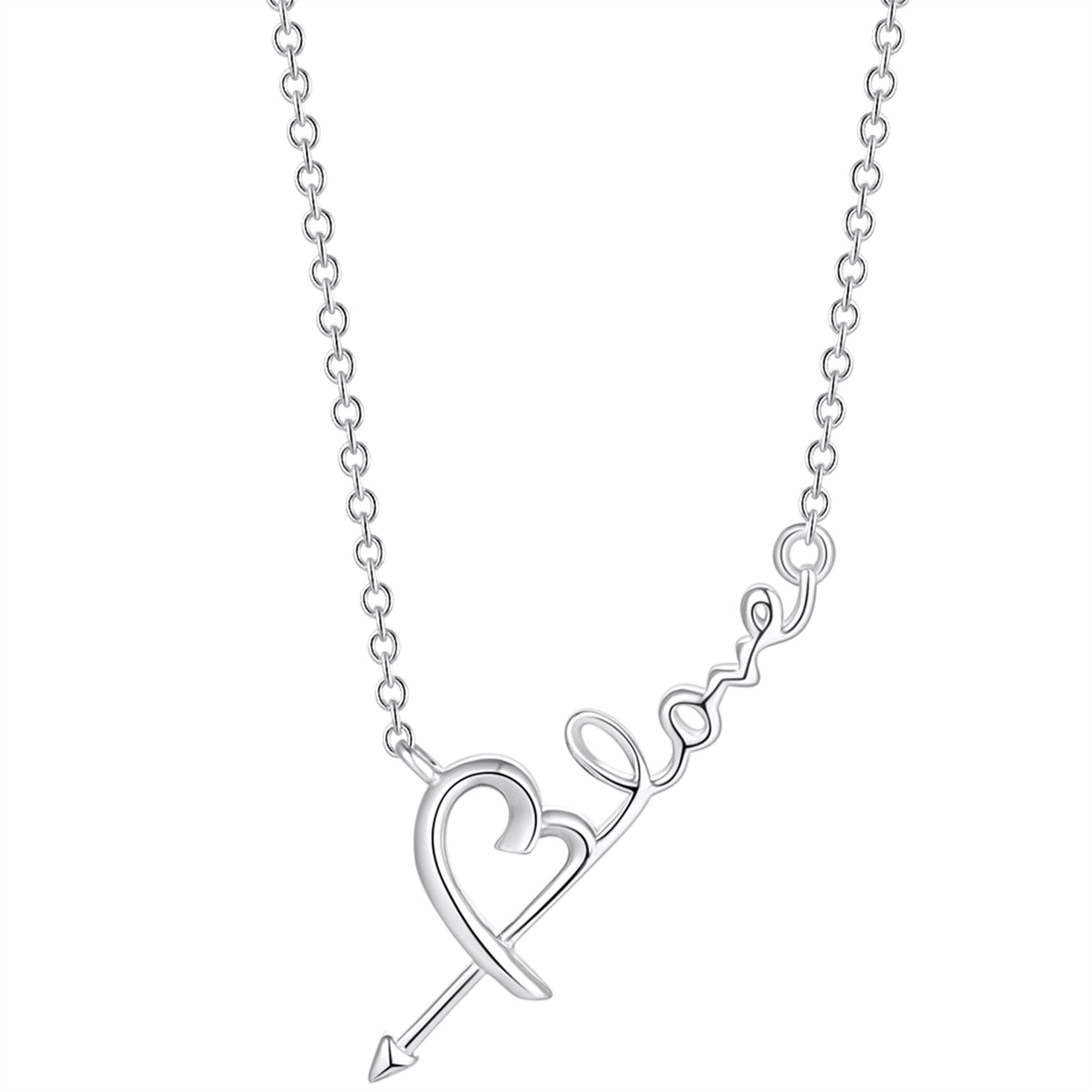 MABELLA 925 Sterling Silver Necklace for Women- Cute Arrow