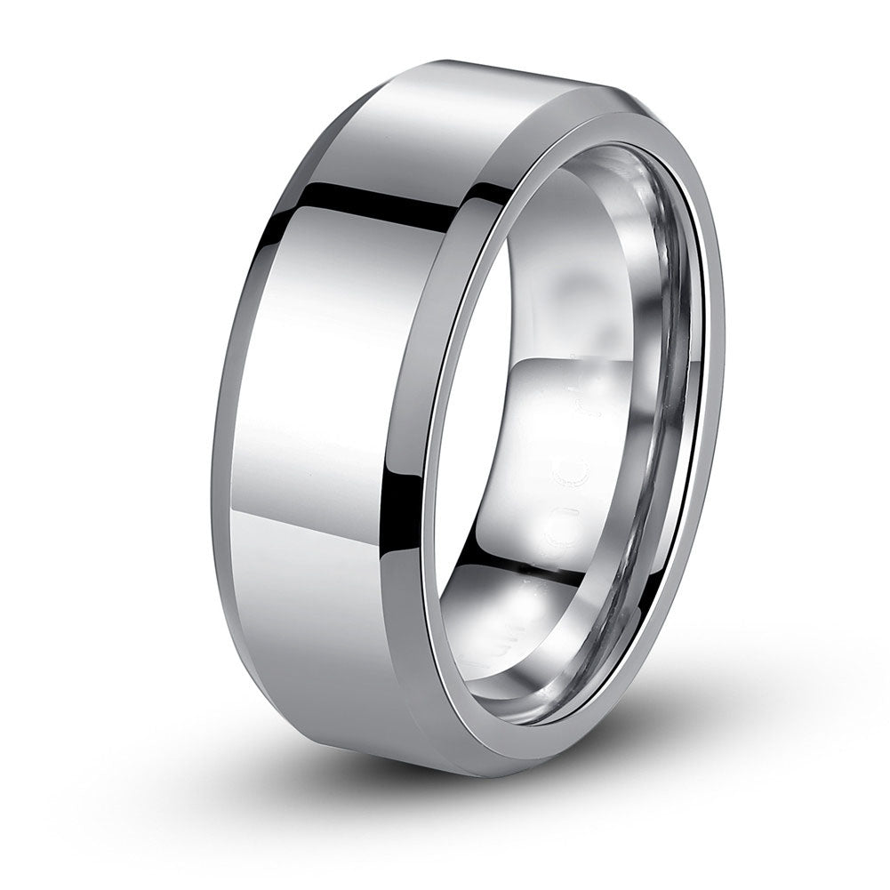 MABELLA Wedding Ring Sets Three Stone Women Silver Cz Ring Set and Men Stainless Steel Matching Band