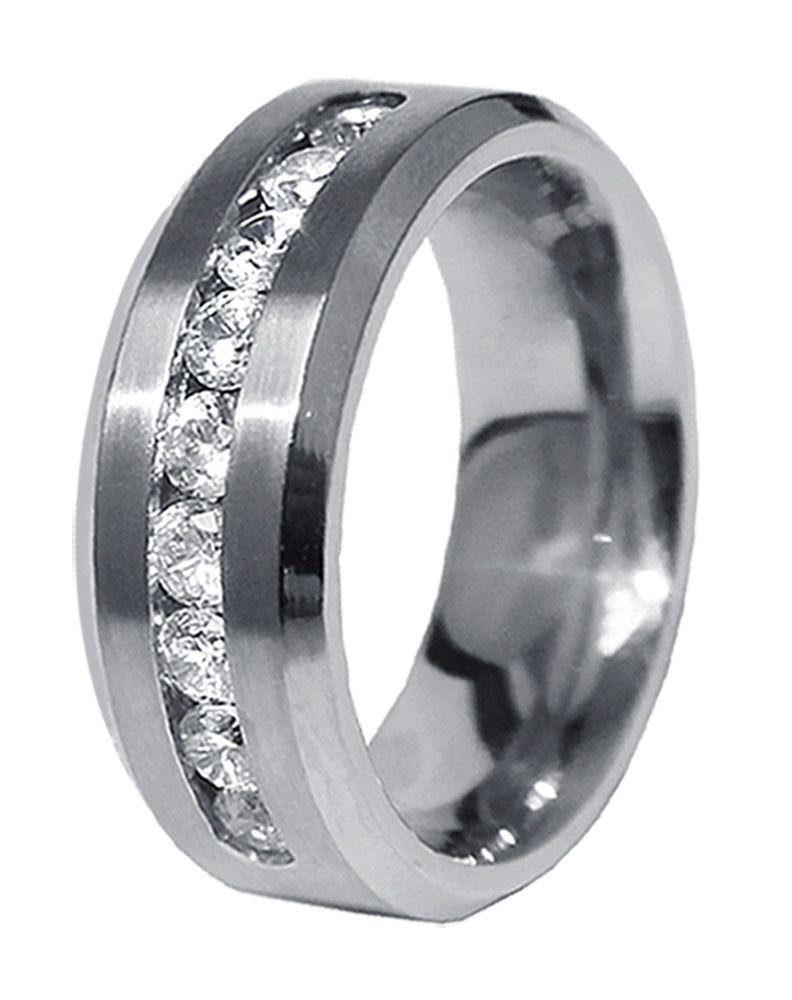 MABELLA 3 PCS His Hers Stainless Steel Women's Wedding Engagement Rings & Men's Matching Band
