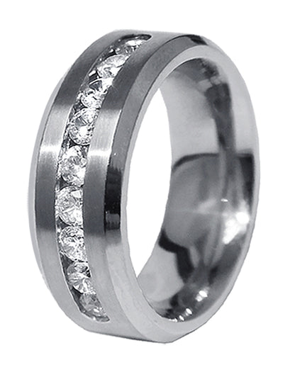 MABELLA 3 PCS His Hers Stainless Steel Women's Wedding Engagement Rings & Men's Matching Band