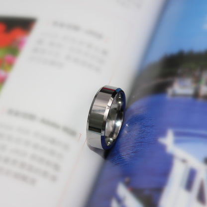 MABELLA Men's 8MM Tungsten Carbide Ring Polished Plain Comfort Fit Wedding Band