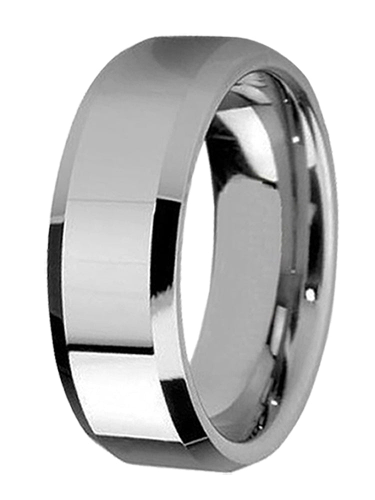 MABELLA His Hers Stainless Steel Men's Band Women Round Cubic Zirconia Wedding Engagement Ring Set