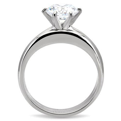 MABELLA Stainless Steel Women Cubic Zirconia Round Cut Wedding Engagement Ring Set