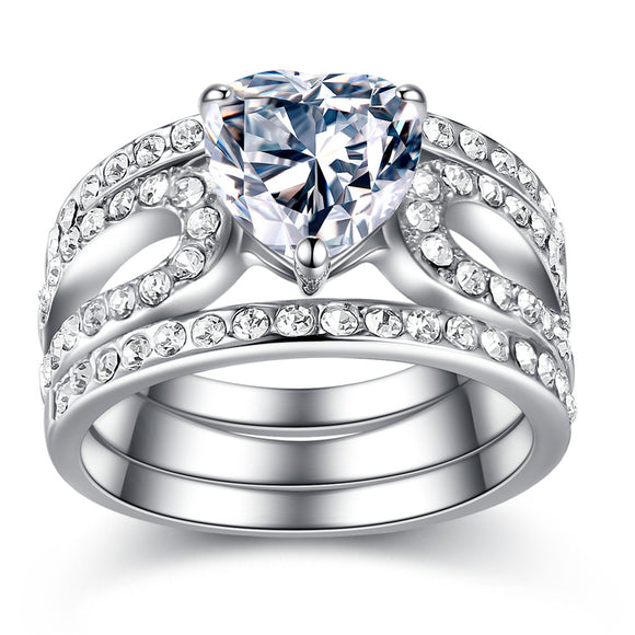 2Ct Oval Lab Diamond Ring Bridal Set Rose Gold Solitaire Ring Stack | La More Design - Foto 14