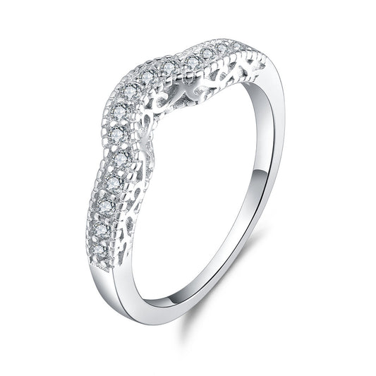 MABELLA Jewelry 925 Solid Sterling Silver Engagement Wedding Ring Band