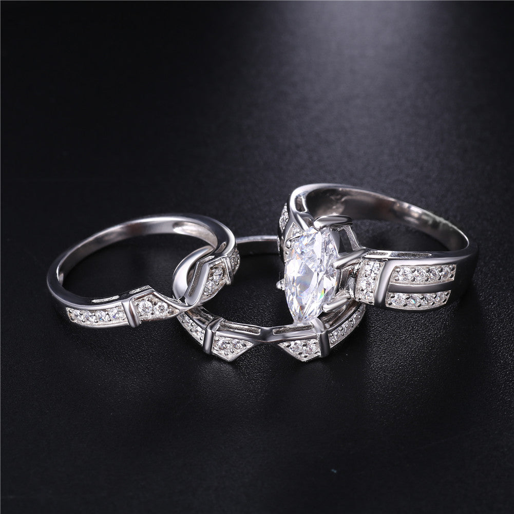 Mabella Sterling Silver Cubic Zirconia Wedding Rings Set Personalized Marrige Anniversary Gifts for Women 5