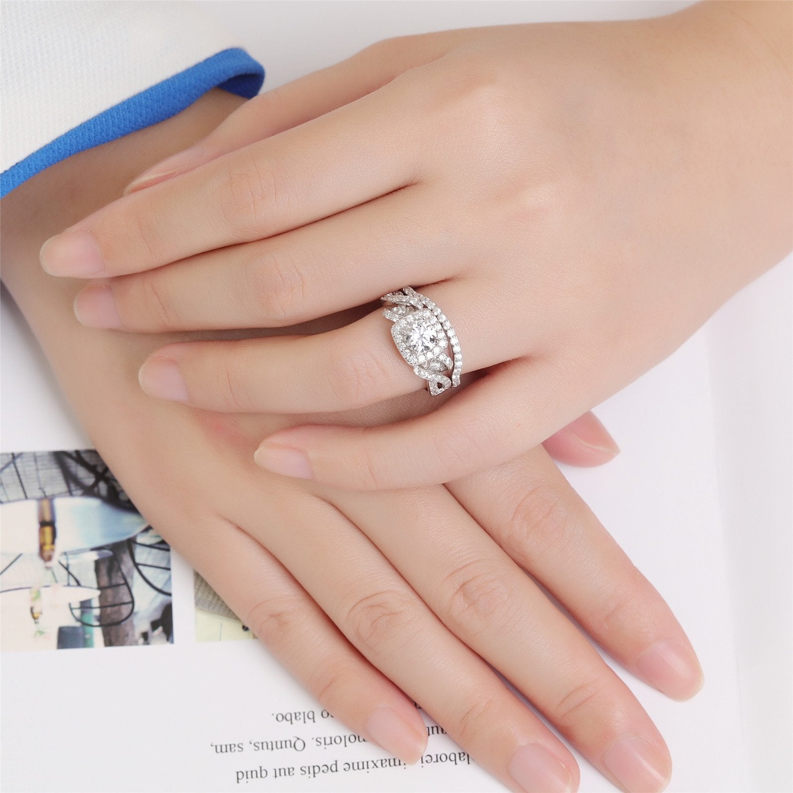 Women's Stainless Steel Cubic Zirconia Ring – Engagement & Wedding Band, Marquise Cut